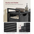Laundry Basket – Fabric – Black and Grey – 3-Compartment with Pull-Out Removable Bags and Storage Shelf, 38L Capacity per Bag