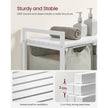Laundry Basket – Fabric – White – Three Compartment Sorter with Storage Shelf, 38L Capacity per Bag