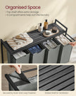Laundry Sorter – Fabric – Ink Black and Slate Grey – 4-Compartment with Pull-Out Bags and Storage Shelf