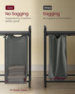Laundry Sorter – Fabric – Ink Black and Slate Grey – 4-Compartment with Pull-Out Bags and Storage Shelf