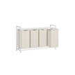 Laundry Basket – Fabric – Cream White – 4 Pull-Out Bags with 40L Capacity Each