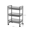 Storage Cart – Metal – Grey – 3-Tier with Wire Baskets for Kitchen and Bathroom