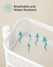 Slide-Out Trolley – Metal – Cloud White – Space Saving with 4 Wire Baskets