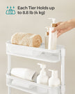 Slide-Out Trolley – Metal – Cloud White – Space Saving with 4 Wire Baskets