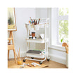 Storage Trolley – Steel Frame and Plastic Baskets – Black – 3-Tier with Handle and Organisers