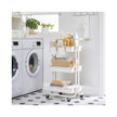 Storage Trolley – Steel Frame and Plastic Baskets – Black – 3-Tier with Handle and Organisers