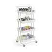 4-Tier Storage Trolley – Steel Frame – Black – Utility Cart with Handle and Organisers