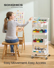 4-Tier Storage Trolley – Steel Frame – Black – Utility Cart with Handle and Organisers