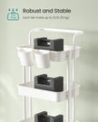 4-Tier Storage Trolley – Steel Frame – Black – Utility Cart with Handle and Organisers