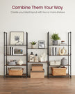 5-Tier Storage Rack – Wood and Metal – Rustic Brown and Ink Black – Adjustable Shelves