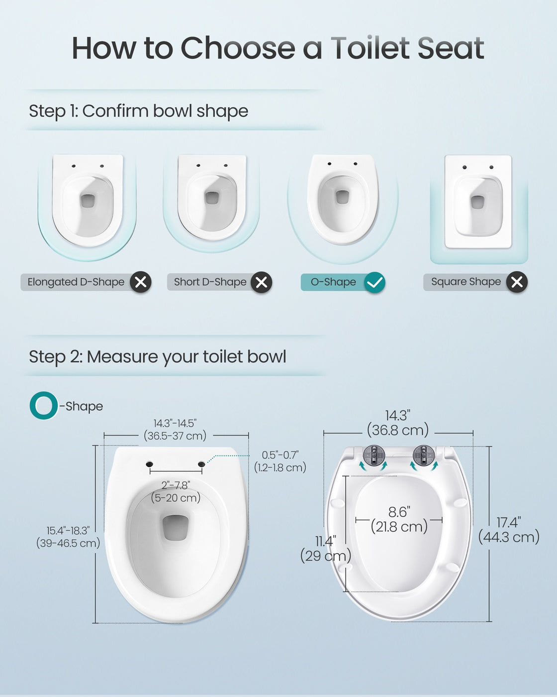 O-Shaped Toilet Seat - 17.4L - Duroplast - Soft-Close - Quick-Release