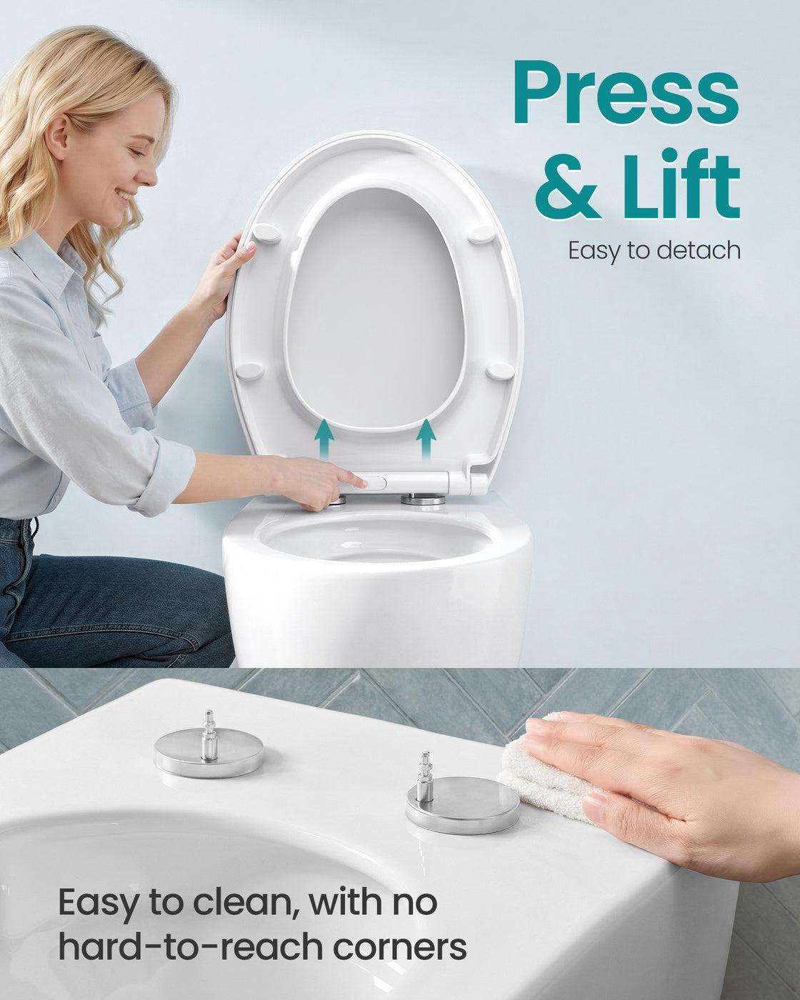 O-Shaped Toilet Seat - 17.4L - Duroplast - Soft-Close - Quick-Release