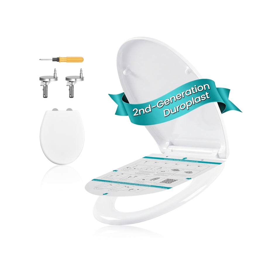 O-Shaped Heavy-Duty Toilet Seat - 17.5L - Duroplast - Soft Close - Quick-Release