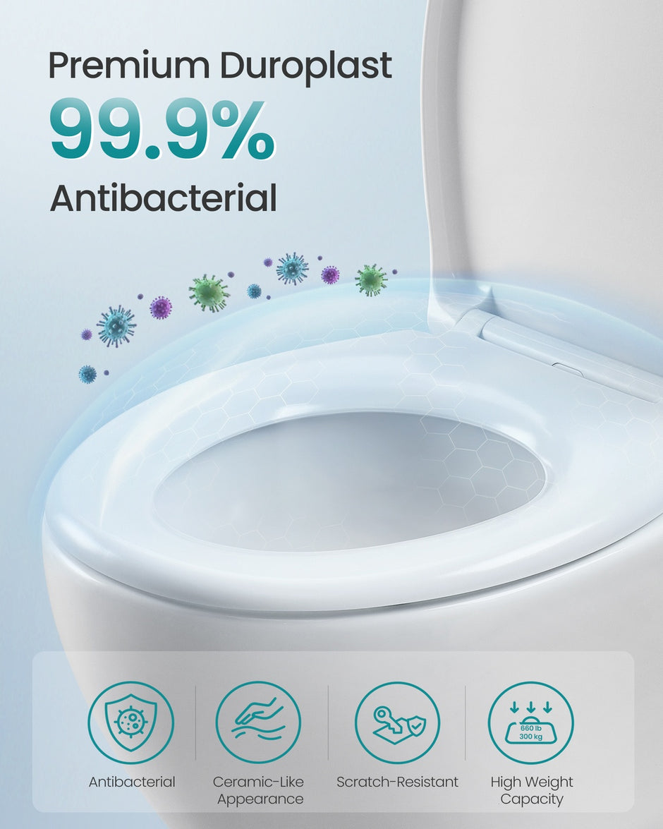 O-Shaped Heavy-Duty Toilet Seat - 17.5L - Duroplast - Soft Close - Quick-Release
