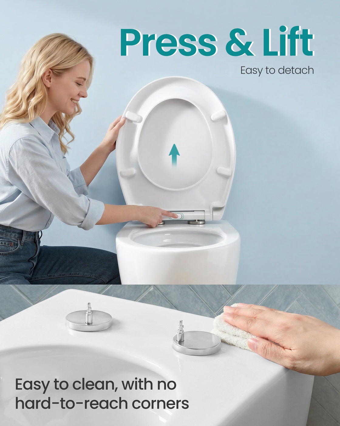 O-Shaped Heavy-Duty Toilet Seat - 17.5L - Duroplast - Soft Close - Quick-Release