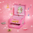 Musical Jewellery Box – Wood – Pink – Unicorn Theme with Pullout Drawer