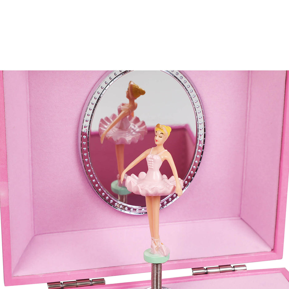 Musical Jewellery Box – Wood – Pink – Unicorn Theme with Pullout Drawer