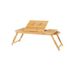 Foldable Laptop Desk – Bamboo – Natural Finish – Height Adjustable with Tilting Angles and Drawer