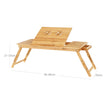 Foldable Laptop Desk – Bamboo – Natural Finish – Height Adjustable with Tilting Angles and Drawer