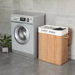 Bamboo Laundry Basket – Bamboo – Natural – 100 L Capacity with 2 Sections and Removable Washable Lining
