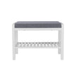 Shoe Bench – Bamboo – White – With Cushion and Storage