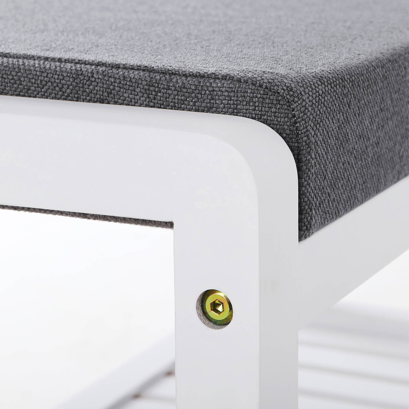 Shoe Bench – Bamboo – White – With Cushion and Storage