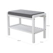 Shoe Bench – Bamboo – White – With Cushion and Storage