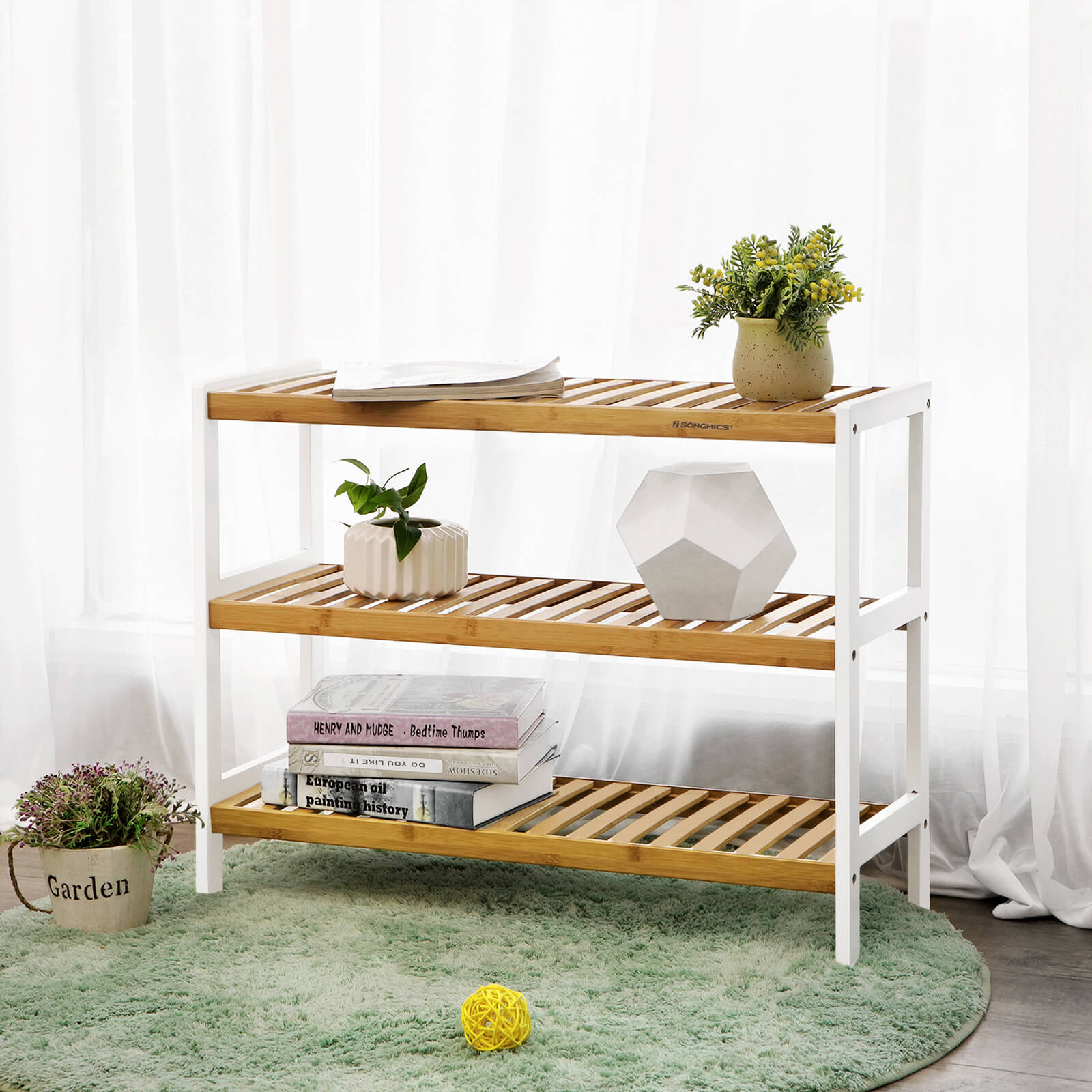 3-Tier Bamboo Shoe Rack – Natural Bamboo – Brown – Stores Up to 12 Pairs of Shoes