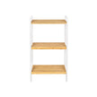 3-Tier Storage Rack – Bamboo – Natural Grain and White – Versatile for Bathroom, Kitchen, and Bedroom