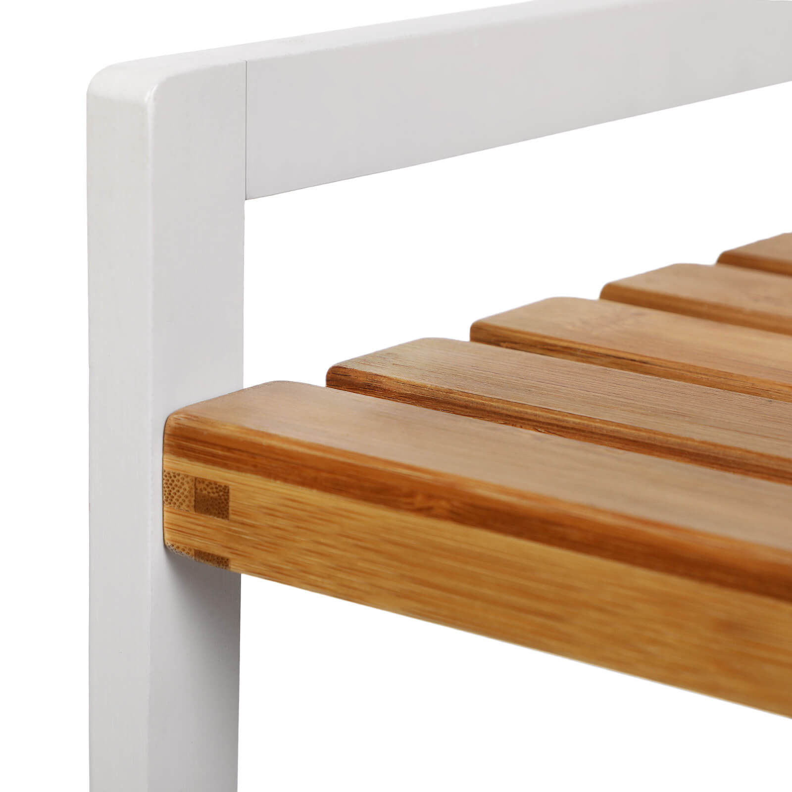 3-Tier Storage Rack – Bamboo – Natural Grain and White – Versatile for Bathroom, Kitchen, and Bedroom