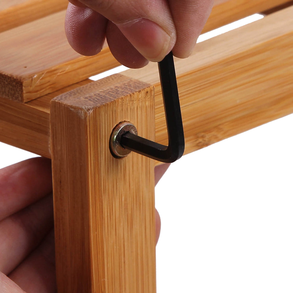 Adjustable Bamboo Storage Shelf – Natural – 3-Tier Design for Bathroom, Kitchen, and Bookshelf Use