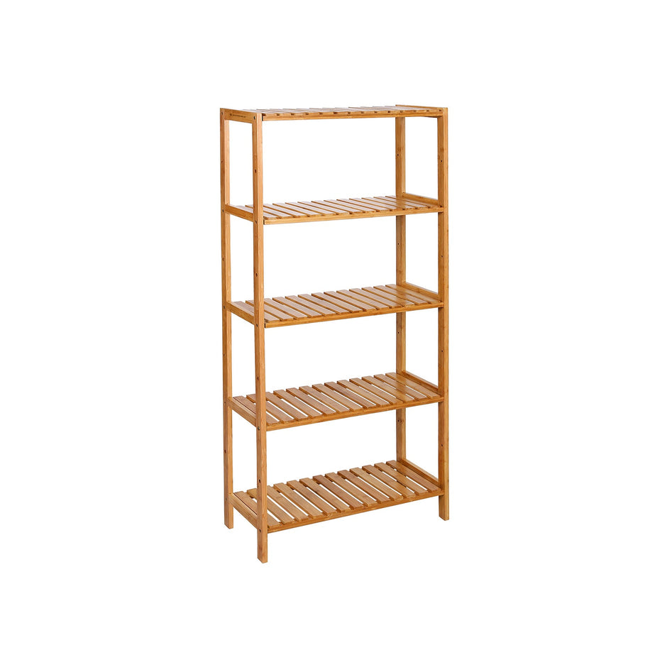 Bamboo Storage Shelf – 5-Tier – Natural – Multi-Purpose for Hallway, Bathroom, Kitchen, Living Room