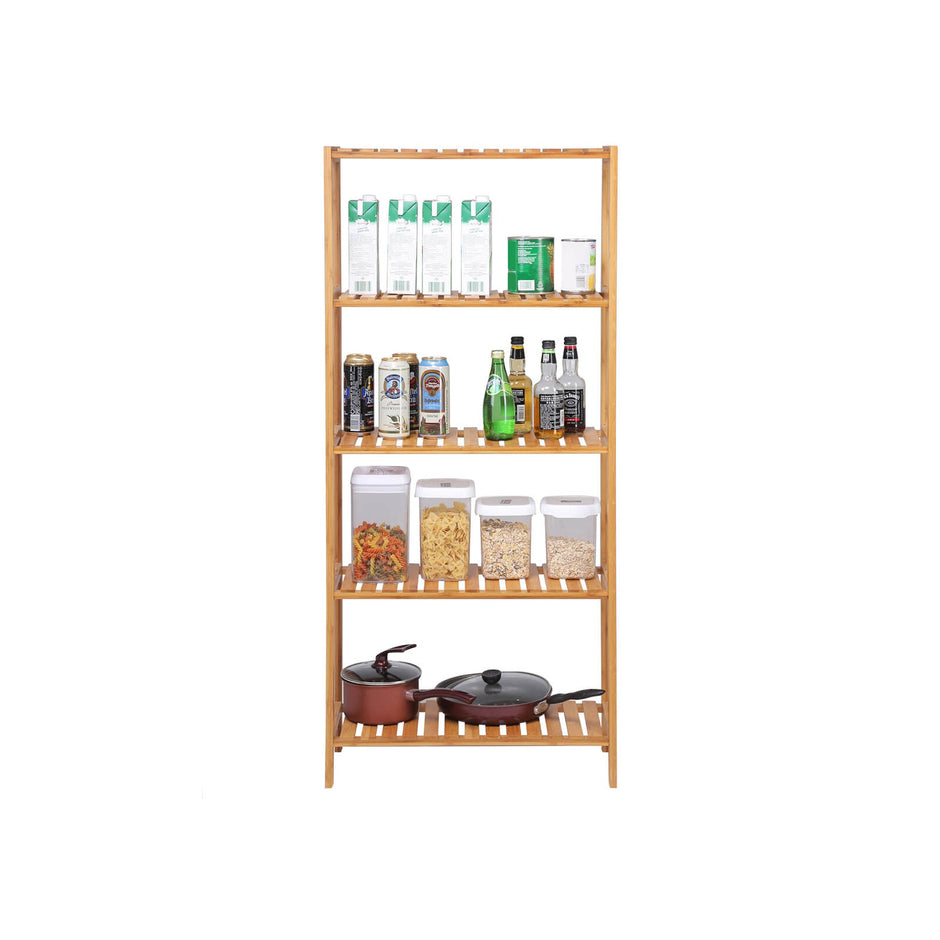 Bamboo Storage Shelf – 5-Tier – Natural – Multi-Purpose for Hallway, Bathroom, Kitchen, Living Room