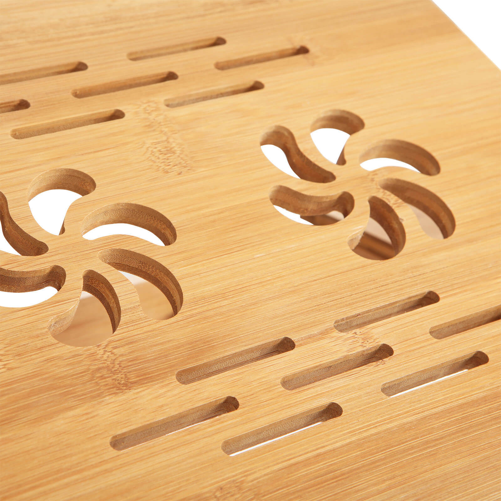Tiltable Laptop Desk – Bamboo – Natural – Adjustable with Cooling Holes and Drawer