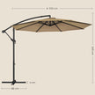 Banana Patio Umbrella – Fabric – Grey – Cantilever Design with Crank and UPF 50+ Sun Protection