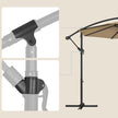 Banana Patio Umbrella – Fabric – Grey – Cantilever Design with Crank and UPF 50+ Sun Protection