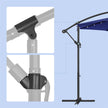 Cantilever Patio Umbrella – Fabric – Red – Solar-Powered LED Lights, UPF 50+ Protection, Crank System
