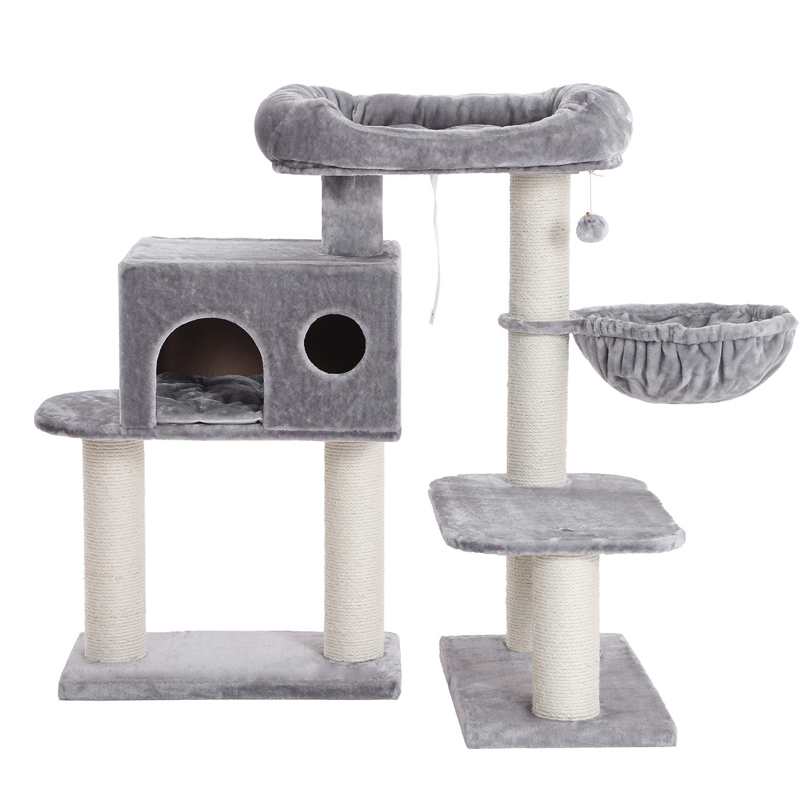 Cat Condo – Sisal & Plush – Beige – XXL Perch and Adjustable Units