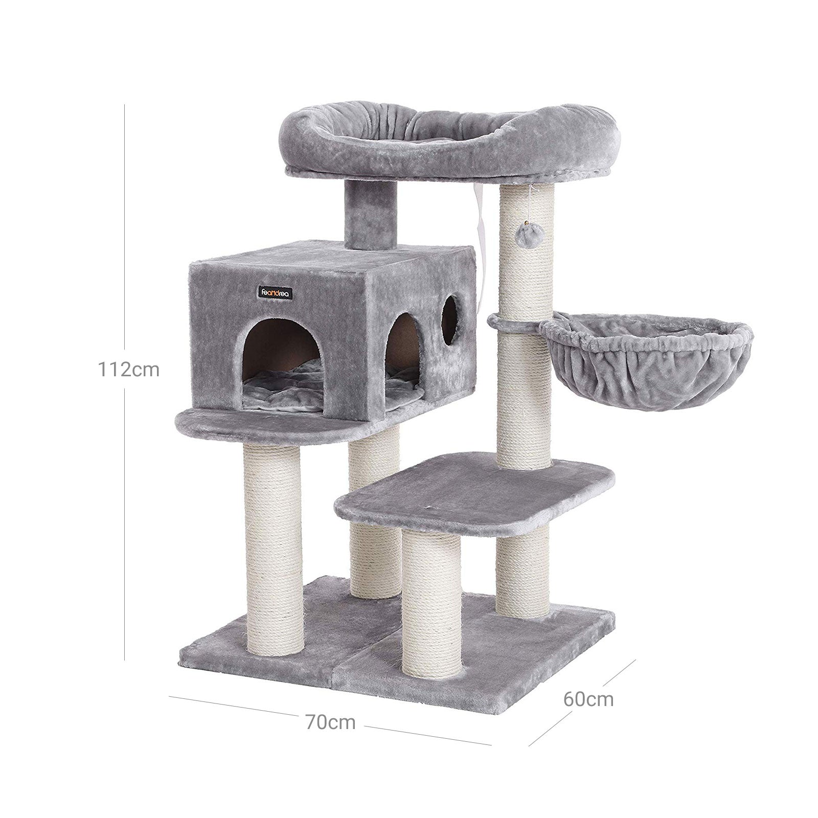 Cat Condo – Sisal & Plush – Beige – XXL Perch and Adjustable Units