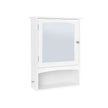 Wall Storage Cabinet – Wood – White – With Open Compartment and Adjustable Shelf