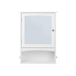 Wall Storage Cabinet – Wood – White – With Open Compartment and Adjustable Shelf