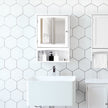 Wall Storage Cabinet – Wood – White – With Open Compartment and Adjustable Shelf