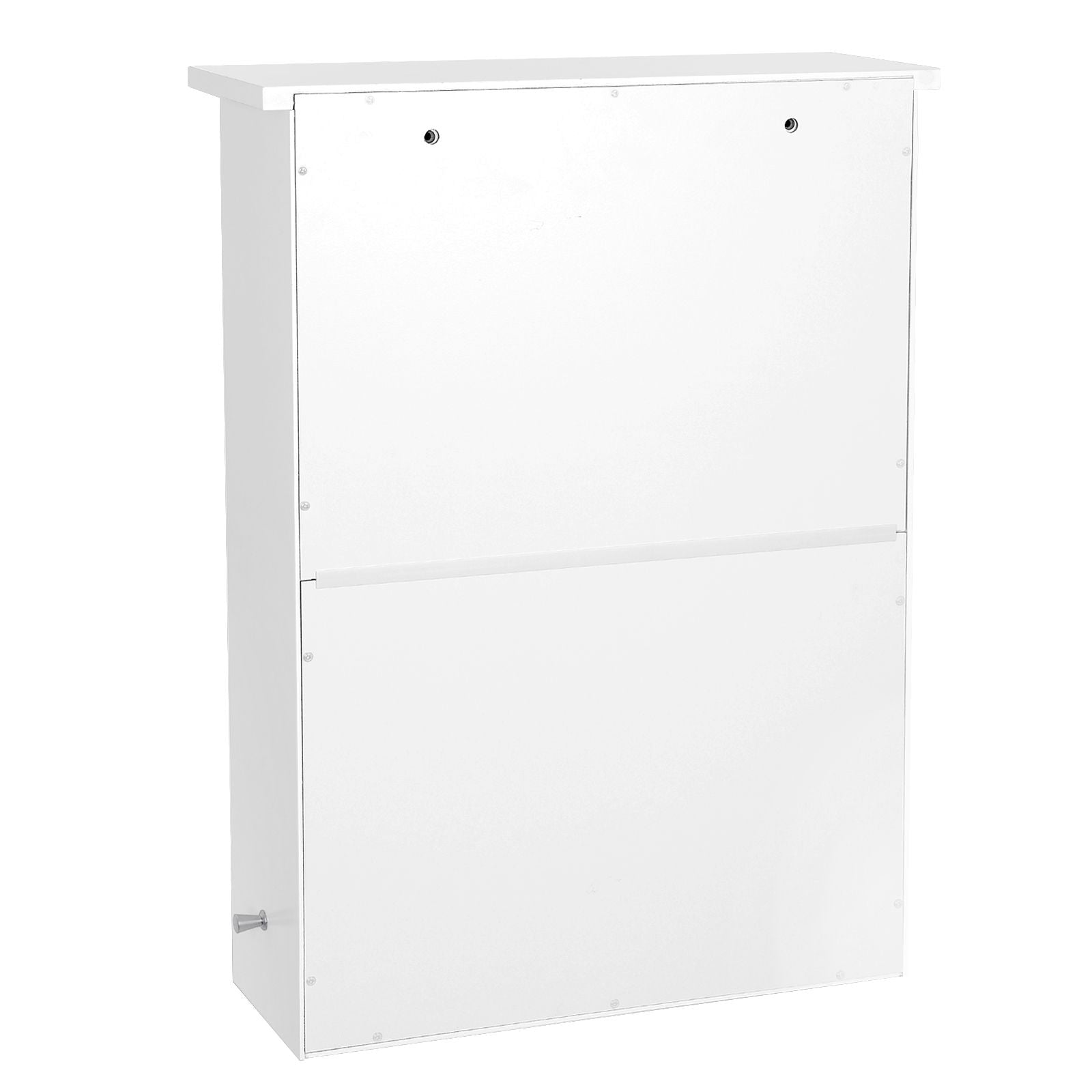 Wall Storage Cabinet – Wood – White – With Open Compartment and Adjustable Shelf