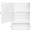Wall Storage Cabinet – Wood – White – With Open Compartment and Adjustable Shelf
