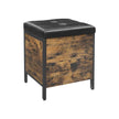 Bedroom Bench – Synthetic Leather – Rustic Brown and Black – Upholstered Seat with Storage