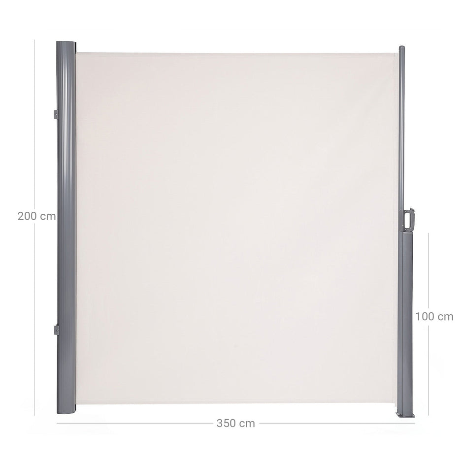 Side Awning – Fabric – Beige – Privacy Protection and Sun Shade for Balcony and Terrace