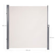 Side Awning – Fabric – Beige – Privacy Protection and Sun Shade for Balcony and Terrace