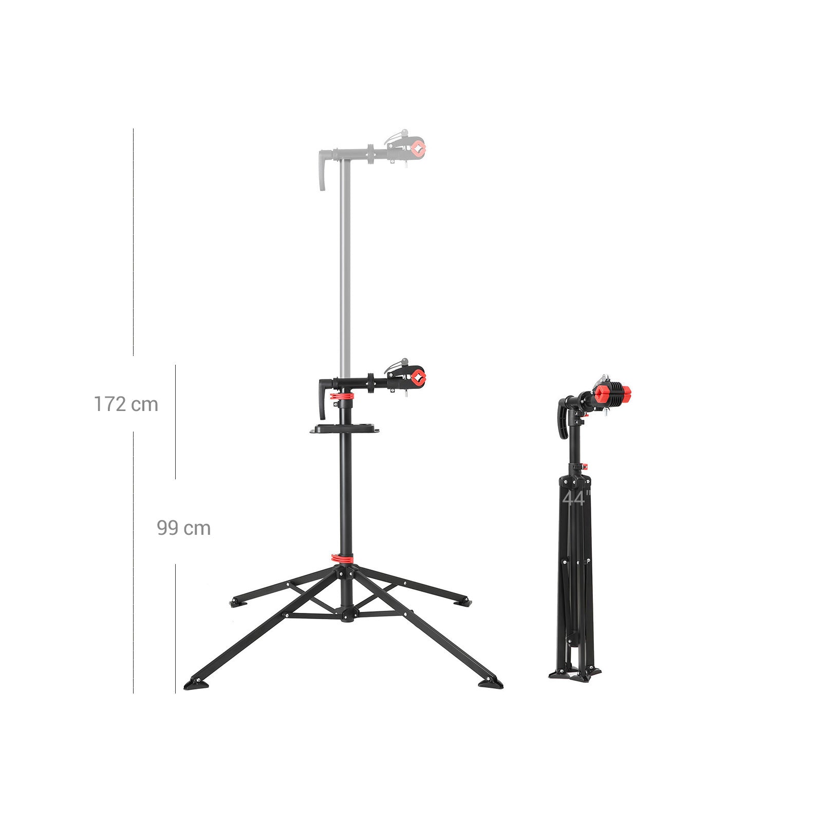 Bike Repair Stand – Steel – Black – Portable with Magnetic Tool Tray