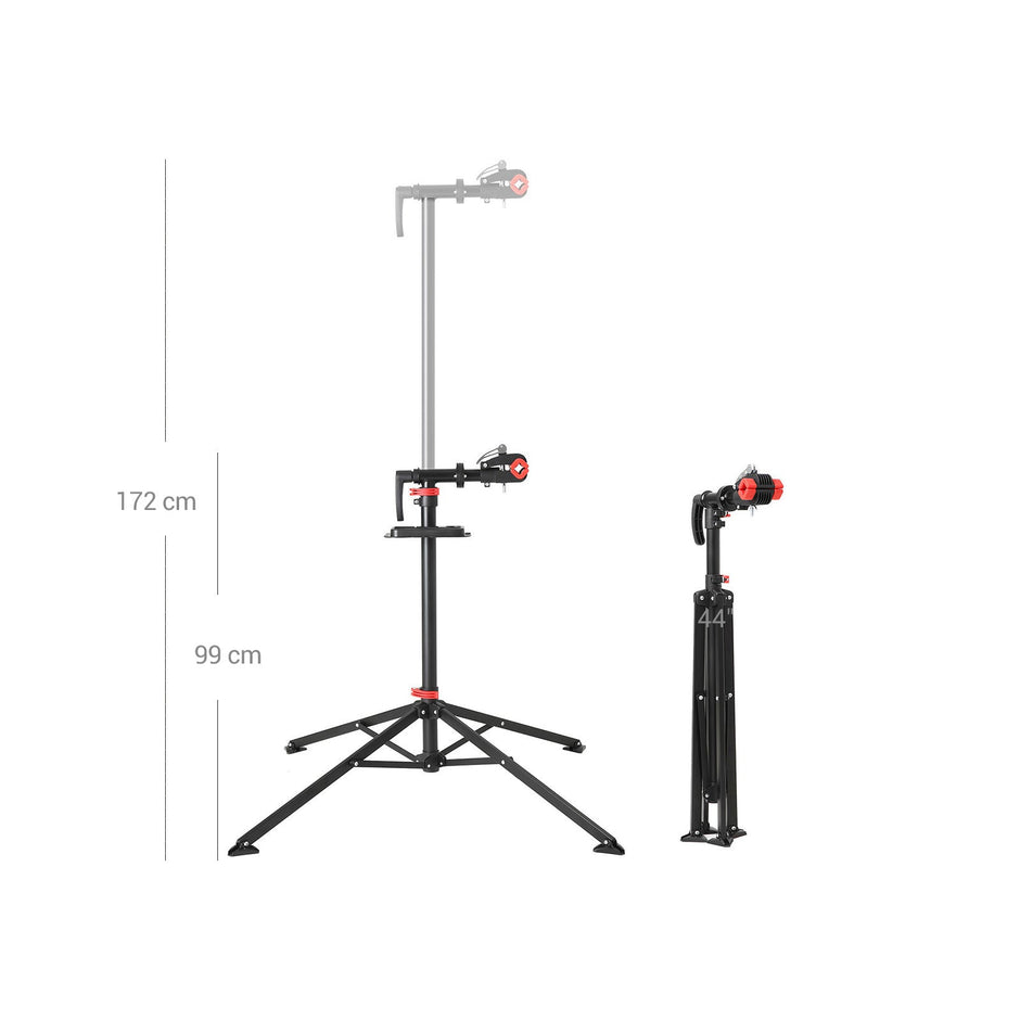 Bike Repair Stand – Steel – Black – Portable with Magnetic Tool Tray