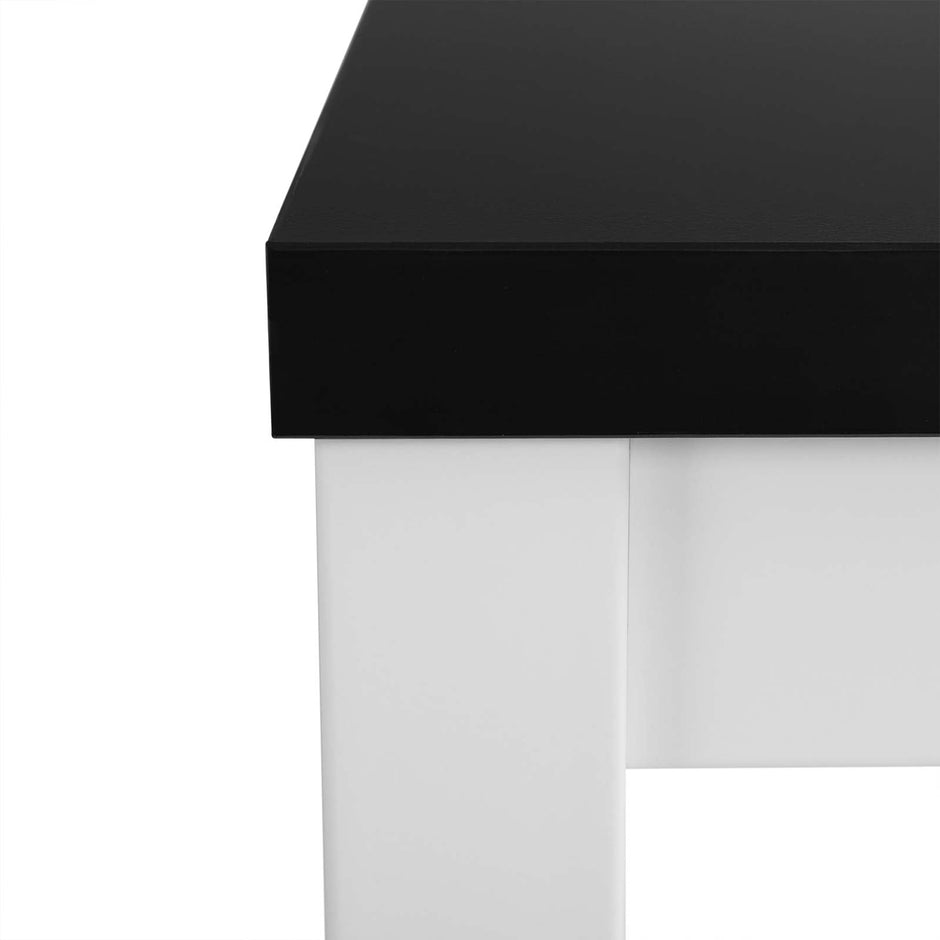 Computer Desk – Wood – Black – Large Desktop and Easy Assembly